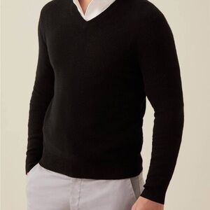 Black V neck cashmere sweater